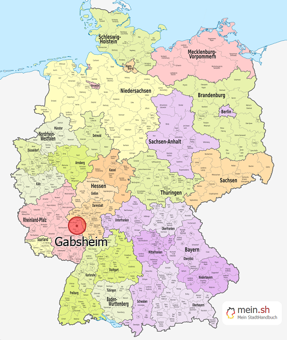 Deutschlandkarte mit Gabsheim