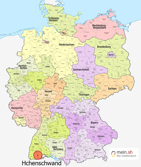 Deutschlandkarte mit Hchenschwand