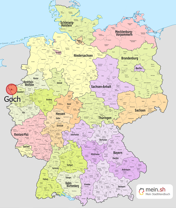 Deutschlandkarte mit Goch
