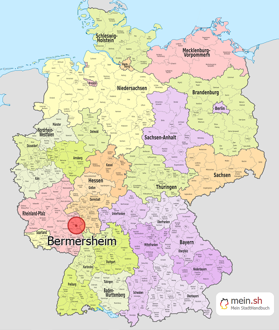 Deutschlandkarte mit Bermersheim