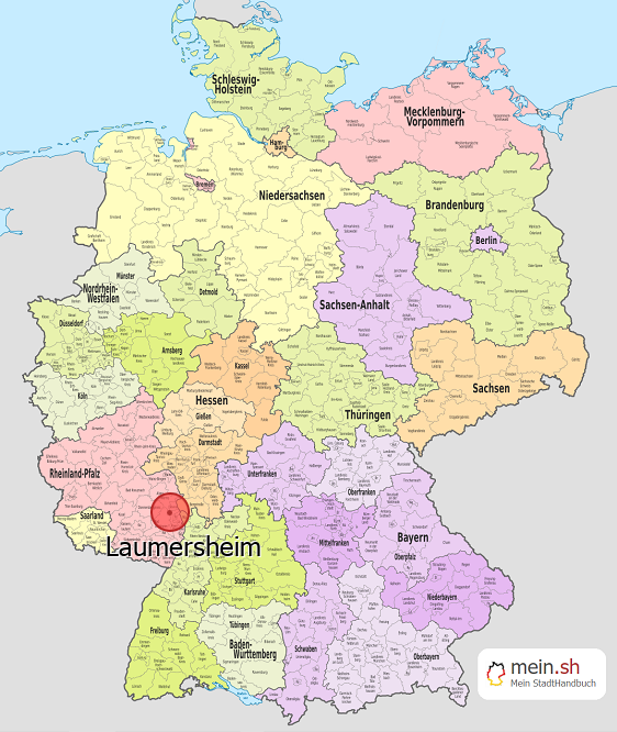 Deutschlandkarte mit Laumersheim