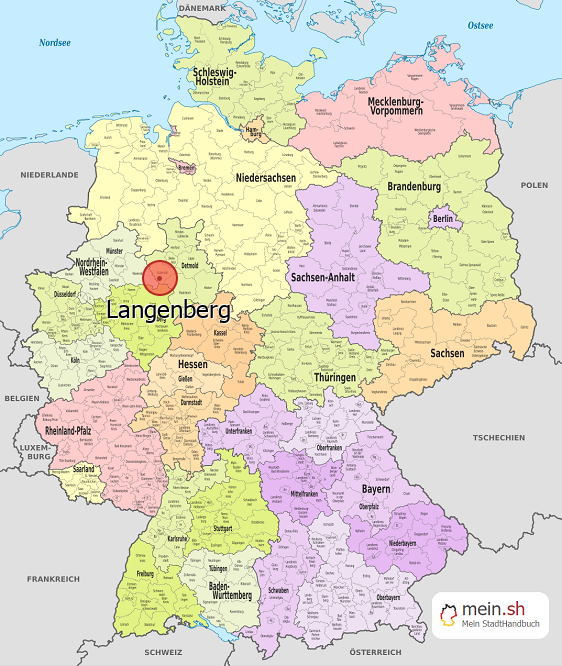 Deutschlandkarte mit Langenberg