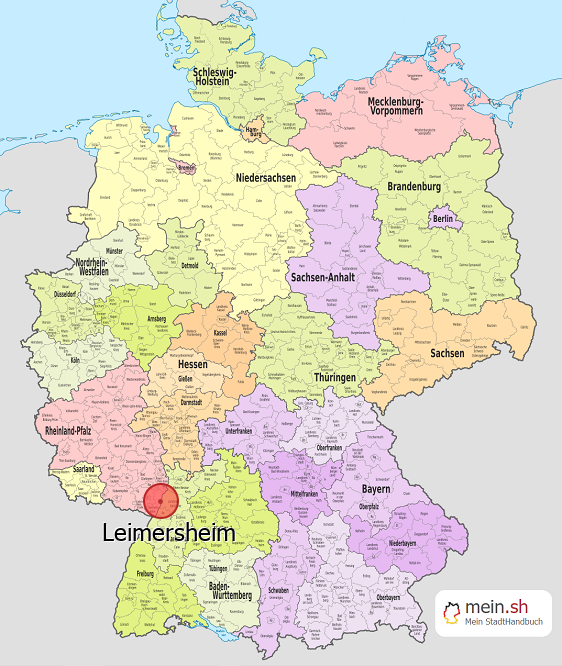 Deutschlandkarte mit Leimersheim