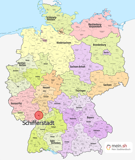 Deutschlandkarte mit Schifferstadt