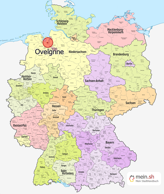 Deutschlandkarte mit Ovelgnne