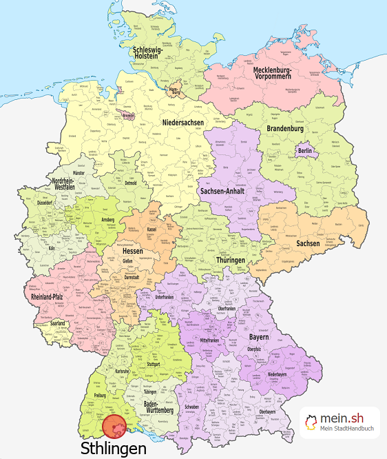 Deutschlandkarte mit Sthlingen