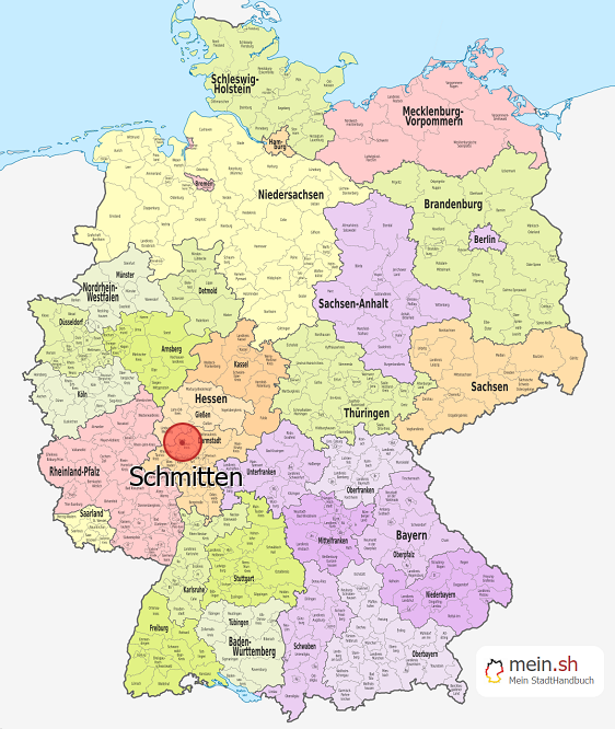 Deutschlandkarte mit Schmitten