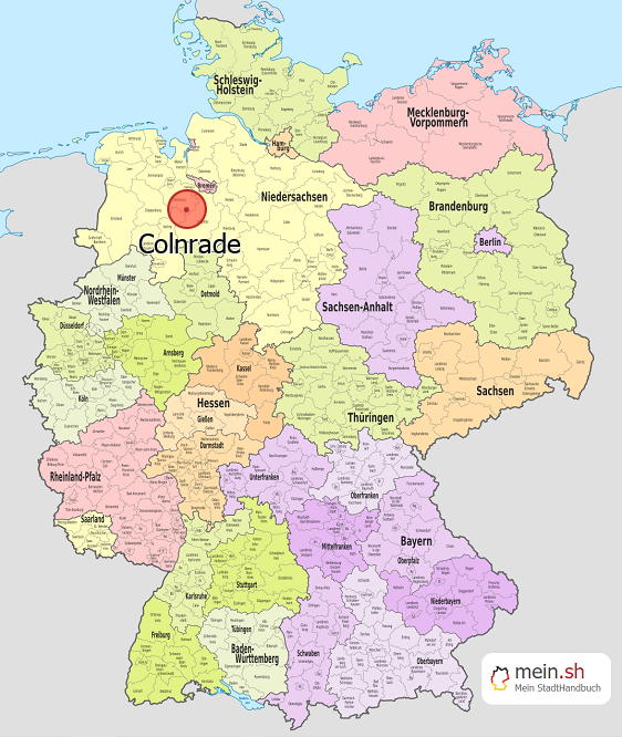 Deutschlandkarte mit Colnrade