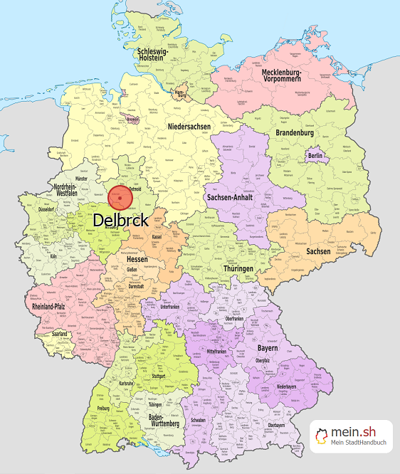Deutschlandkarte mit Delbrck