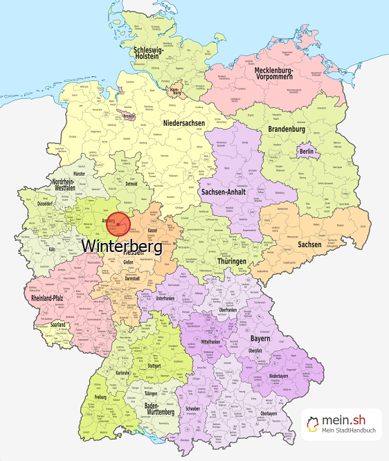 Deutschlandkarte mit Winterberg