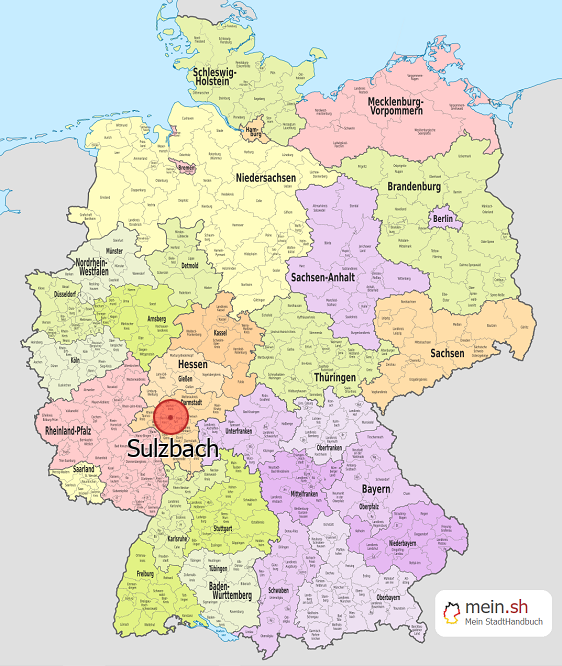 Deutschlandkarte mit Sulzbach