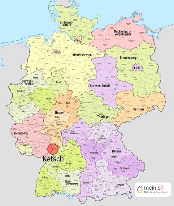 Deutschlandkarte mit Ketsch