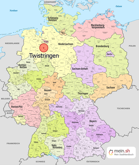 Deutschlandkarte mit Twistringen