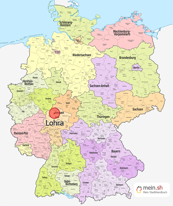 Deutschlandkarte mit Lohra