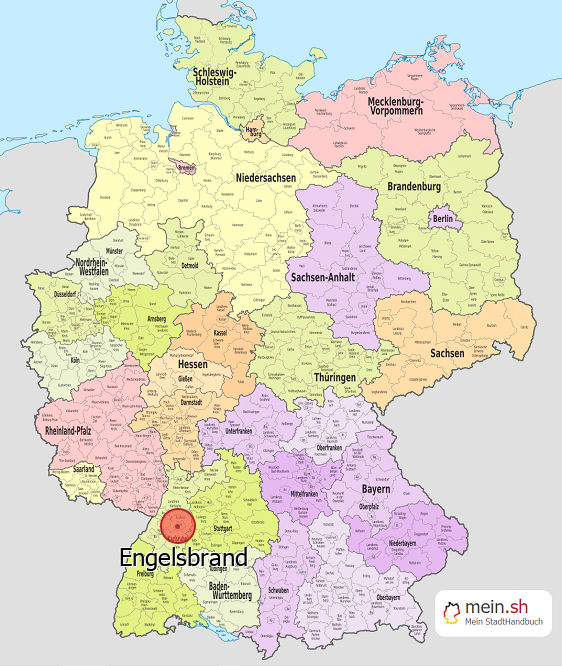 Deutschlandkarte mit Engelsbrand