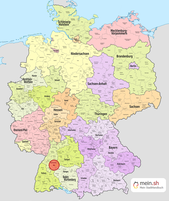 Deutschlandkarte mit Ebhausen