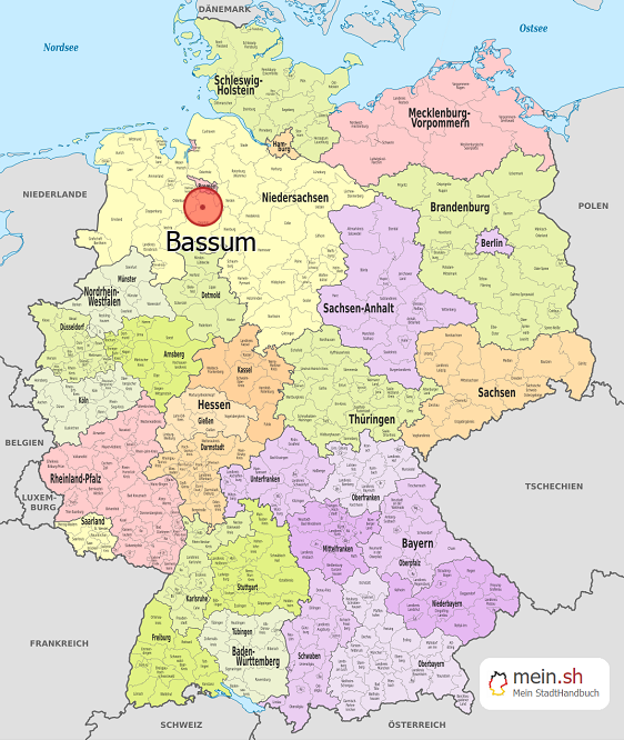 Deutschlandkarte mit Bassum
