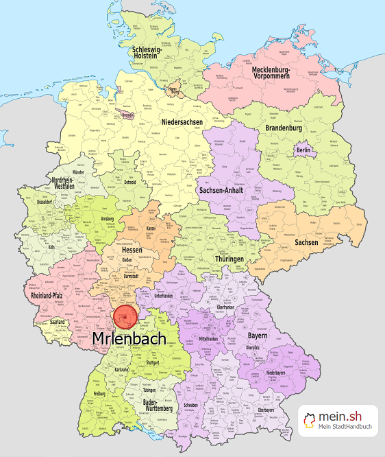 Deutschlandkarte mit Mrlenbach