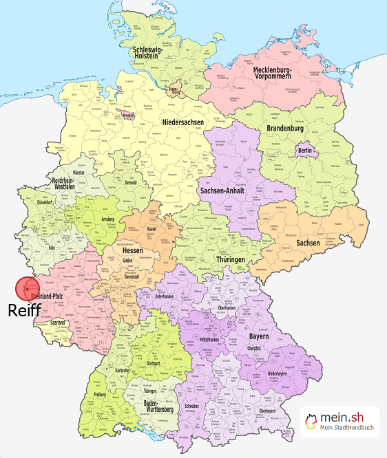 Deutschlandkarte mit Reiff