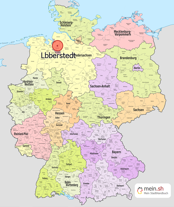 Deutschlandkarte mit Lbberstedt
