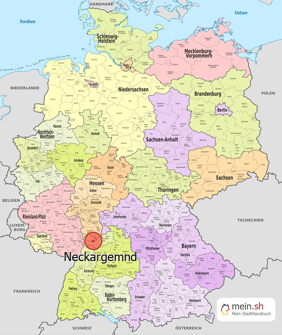 Deutschlandkarte mit Neckargemnd