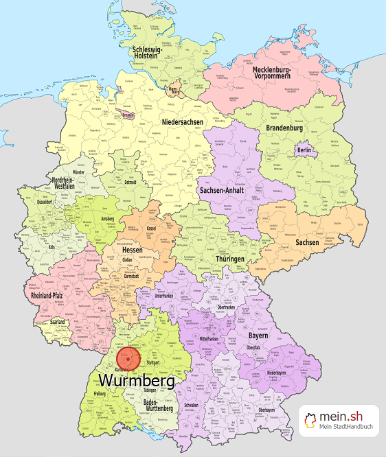 Deutschlandkarte mit Wurmberg