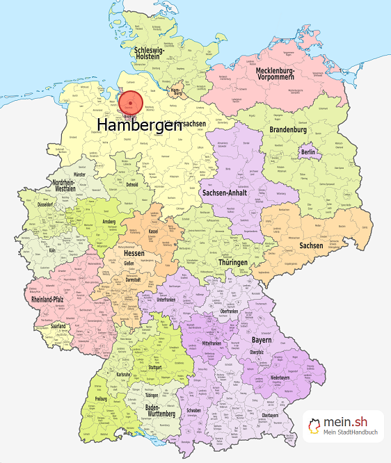 Deutschlandkarte mit Hambergen