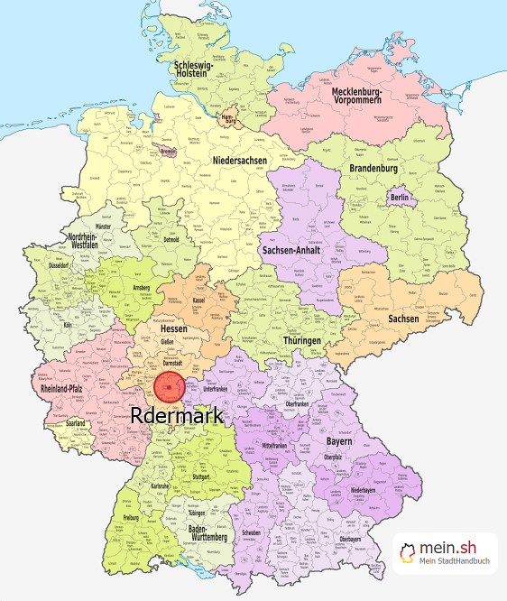 Deutschlandkarte mit Rdermark