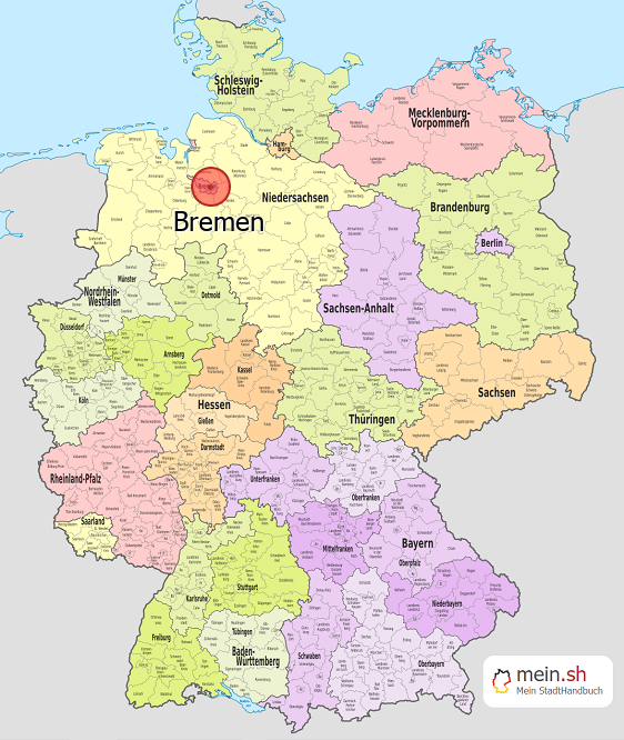 Deutschlandkarte mit Bremen
