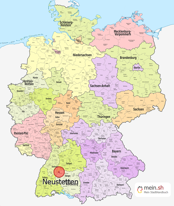 Deutschlandkarte mit Neustetten