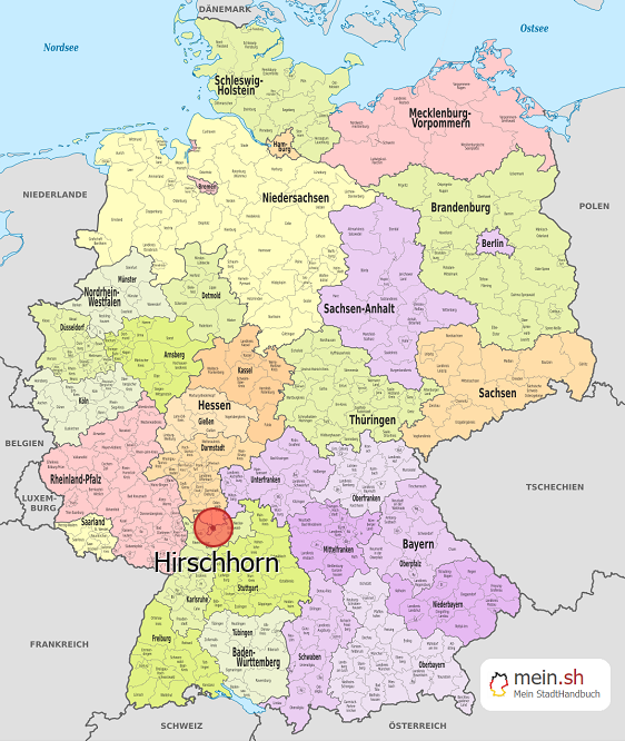 Deutschlandkarte mit Hirschhorn