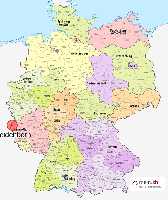 Deutschlandkarte mit Leidenborn