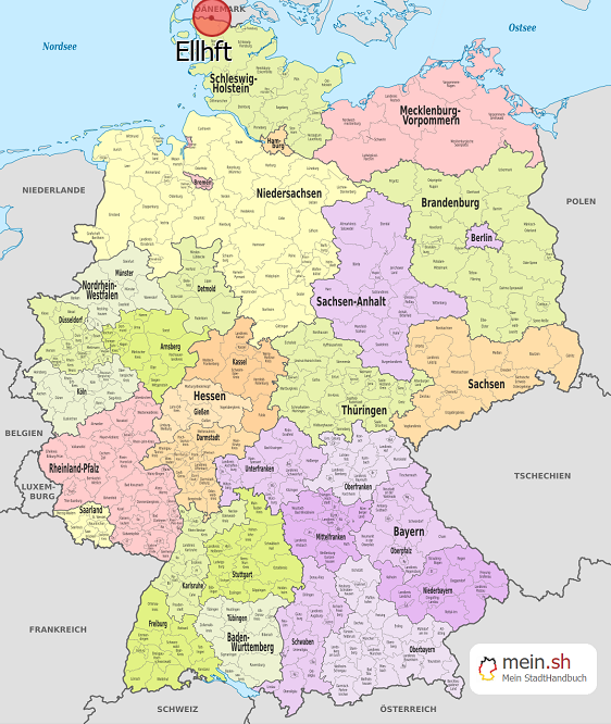 Deutschlandkarte mit Ellhft