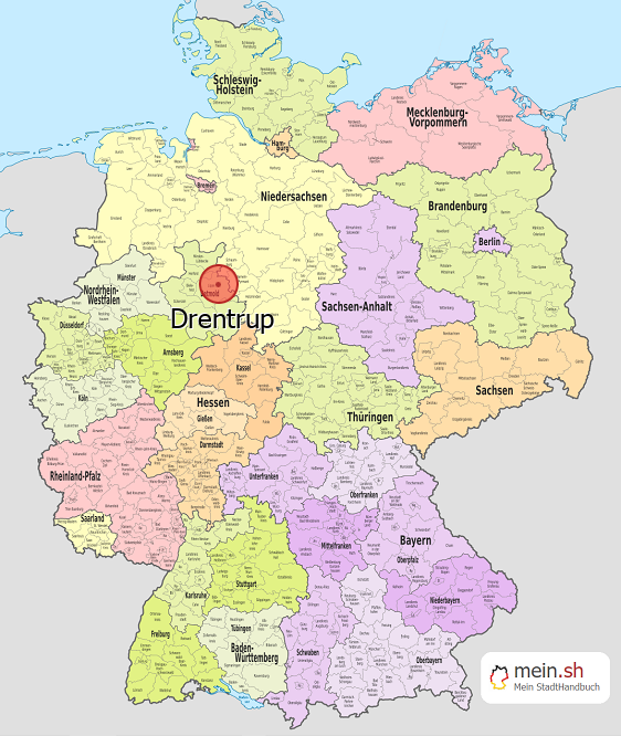 Deutschlandkarte mit Drentrup