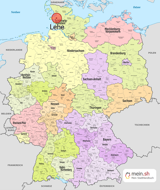 Deutschlandkarte mit Lehe
