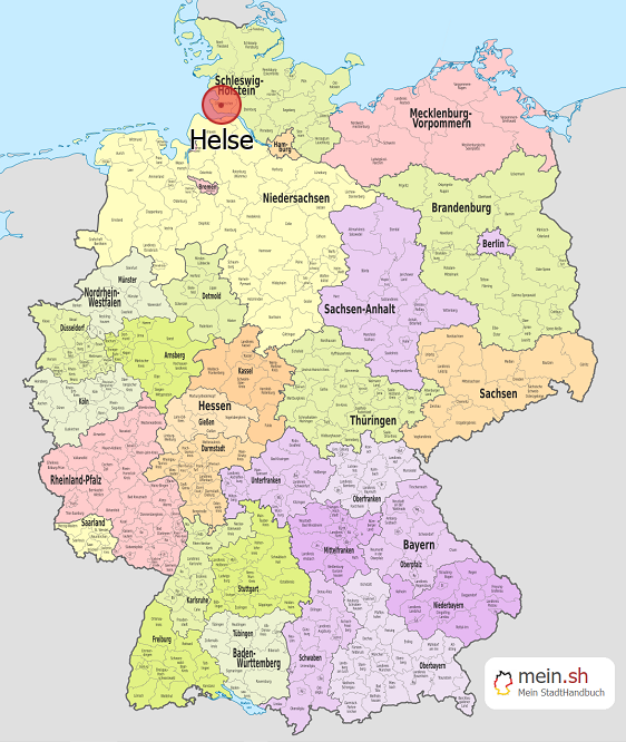 Deutschlandkarte mit Helse
