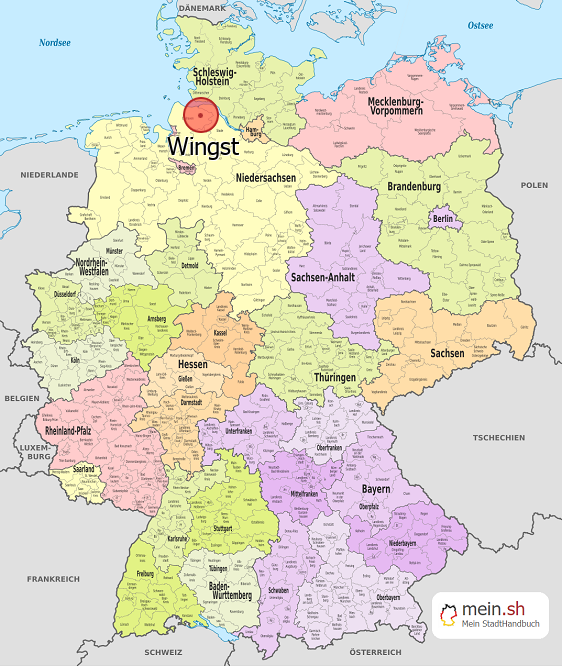 Deutschlandkarte mit Wingst