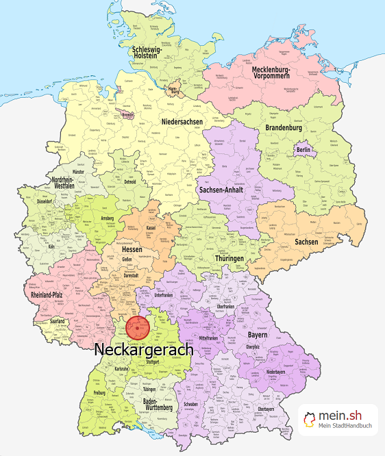 Deutschlandkarte mit Neckargerach