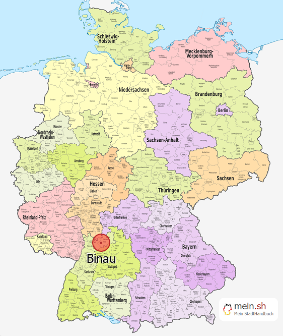 Deutschlandkarte mit Binau