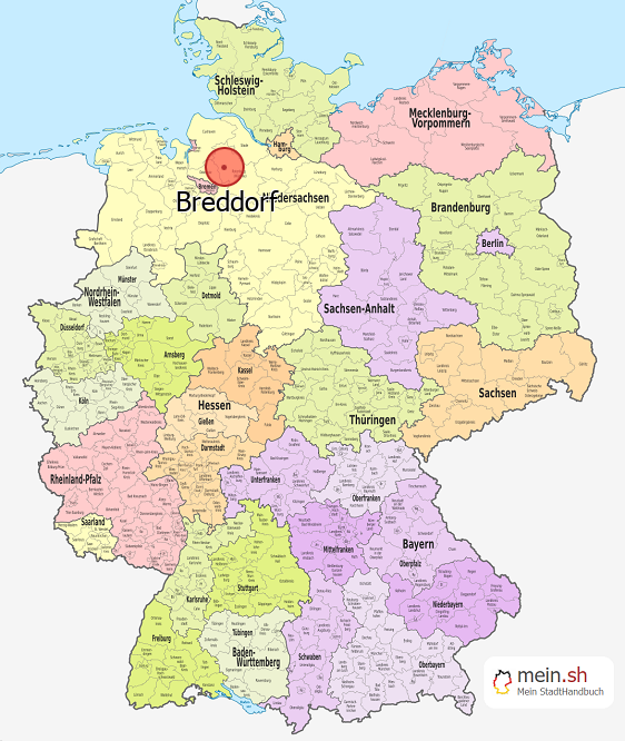 Deutschlandkarte mit Breddorf