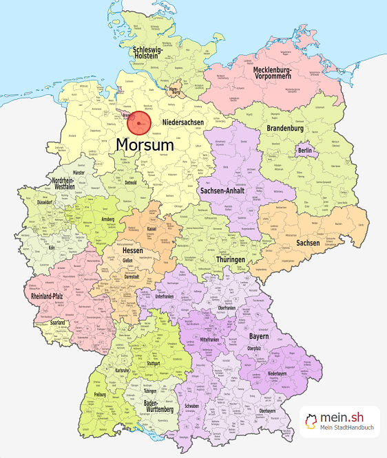 Deutschlandkarte mit Morsum