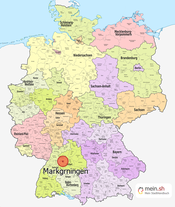 Deutschlandkarte mit Markgrningen