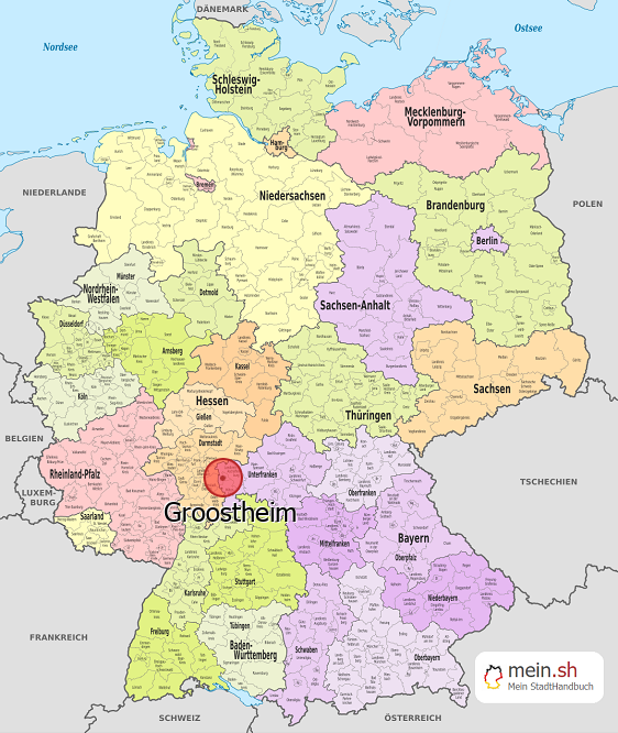 Deutschlandkarte mit Groostheim