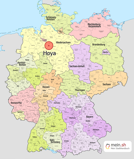 Deutschlandkarte mit Hoya