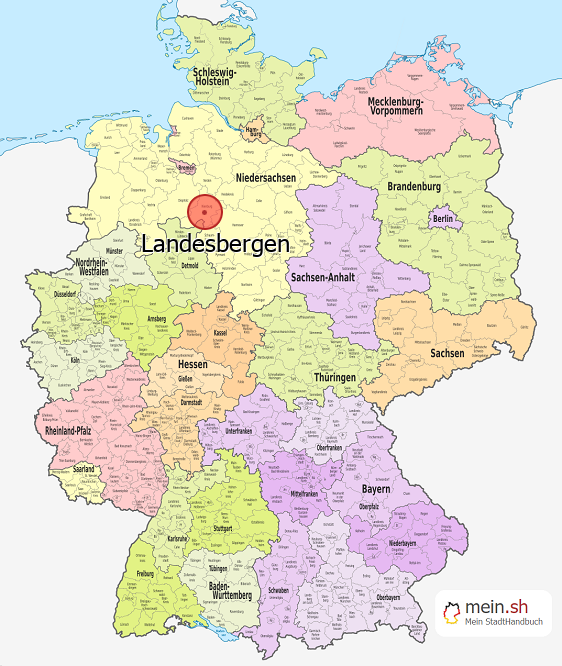 Deutschlandkarte mit Landesbergen