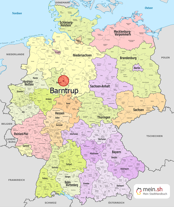 Deutschlandkarte mit Barntrup