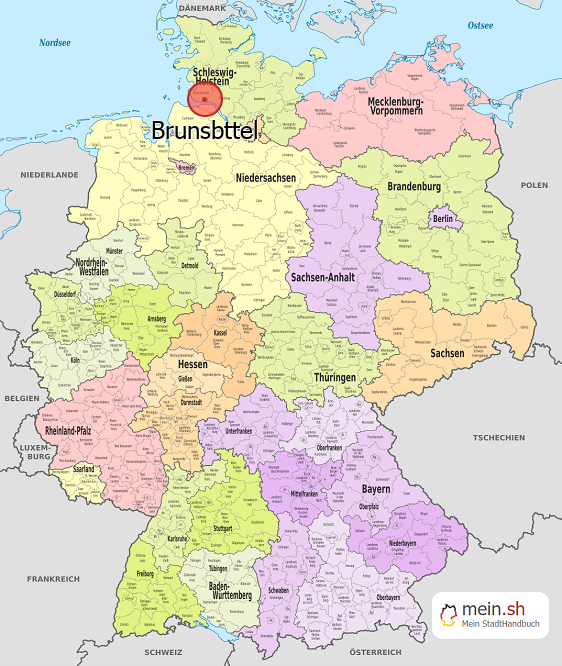 Deutschlandkarte mit Brunsbttel