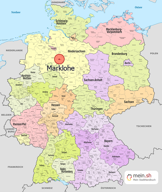Deutschlandkarte mit Marklohe
