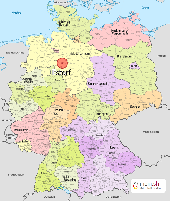 Deutschlandkarte mit Estorf