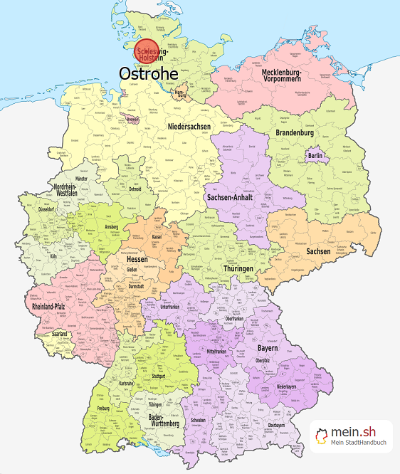 Deutschlandkarte mit Ostrohe